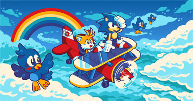 Mightysen Tails and Sonic Plane Art